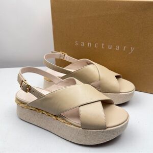 NIB Sanctuary Women's Allsmiles Slip-On Slingback Espadrille Platform Sandal 7M